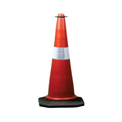 H2 - 1000mm | Fresh Red Rubber Base Roto Traffic Cone 5kg | H2RB1000-2 Economical