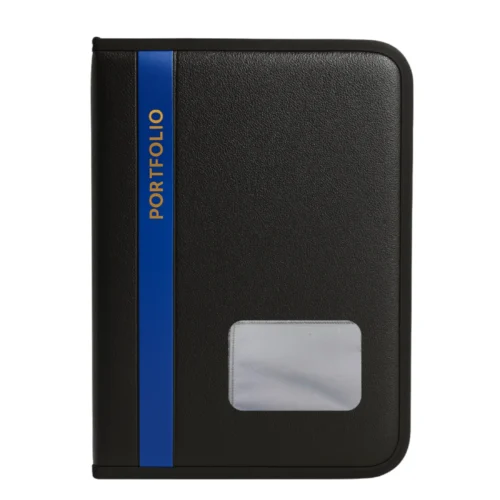 Blue PU Leather A4/FS File Folder