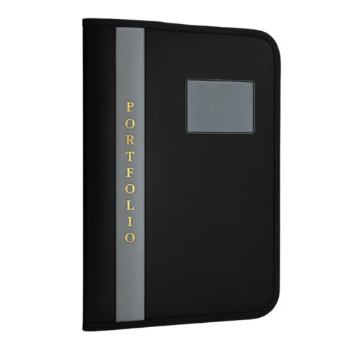 Silver PU Leather A4/FS File Folder