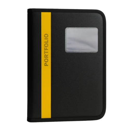Yellow PU Leather A4/FS File Folder