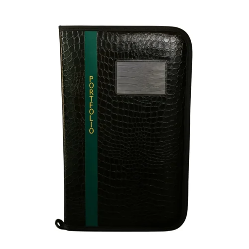 Green Crocodile PU Leather A4/FS File Folder