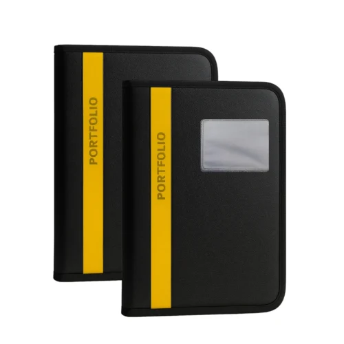 Yellow PU Leather A4/FS File Folder
