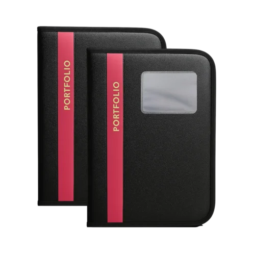 Red PU Leather A4/FS File Folder